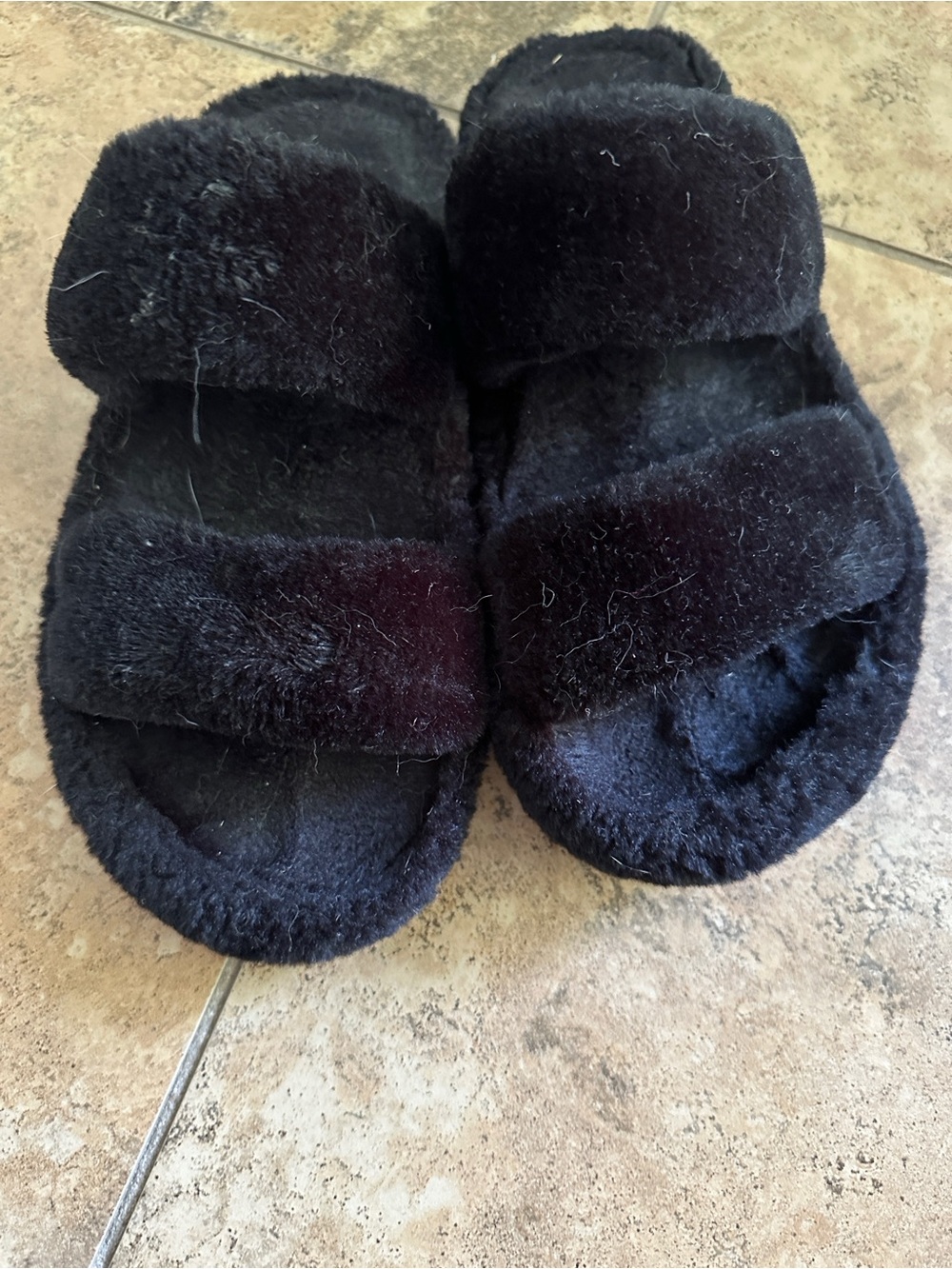 WORN Black Slippers